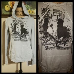 Labyrinth blue hooded top